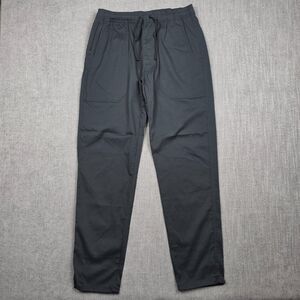 prAna Stretch Zion Field Pants Mens Medium Black Tapered Hiking Travel Drawcord